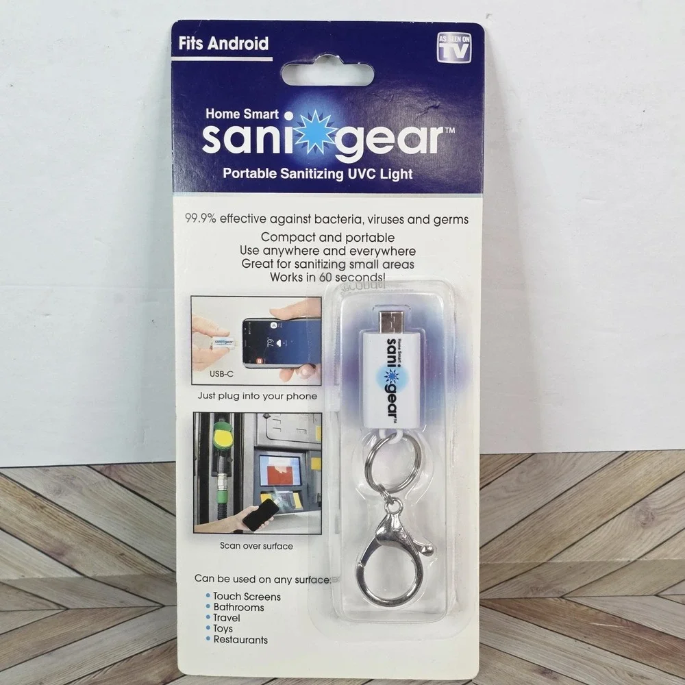 Sani Gear Travel Sanitizing UVC Light for Android Portable Key Chain - New